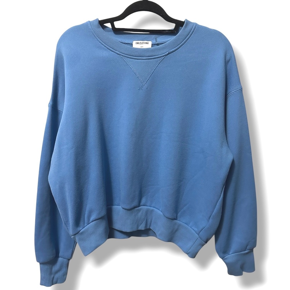 LNA Clothing Women's Daniel Pullover Sweatshirt Crewneck Blue S Casual Lounge - Picture 3 of 9